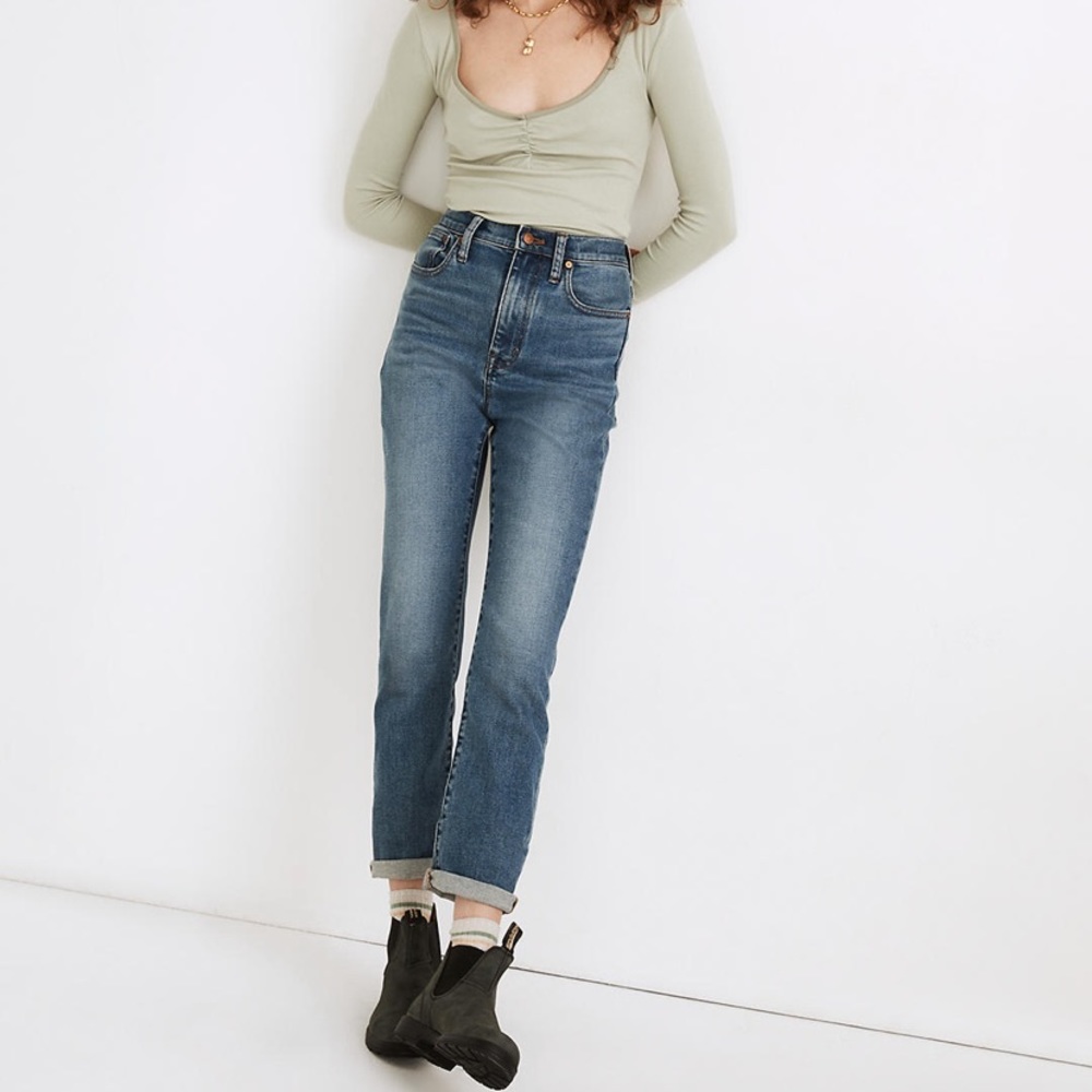 MADEWELL high rise slim boyfriend jean